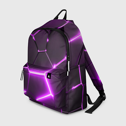 Рюкзак Фиолетовые неоновые геометрические плиты / 3D-принт – фото 1