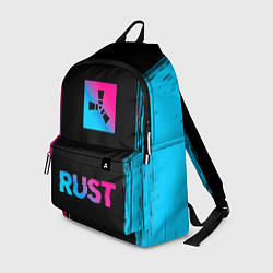 Рюкзак Rust - neon gradient: символ сверху надпись снизу, цвет: 3D-принт