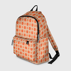 Рюкзак Оранжевые ромашки - цветочки паттерном, цвет: 3D-принт