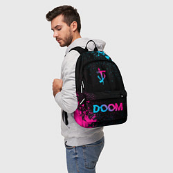 Рюкзак Doom - neon gradient: символ, надпись, цвет: 3D-принт — фото 2