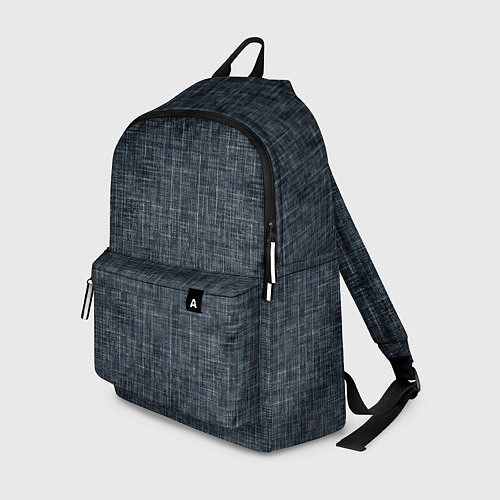 Рюкзак Черно-синий текстурированный в елочку, под джинсу / 3D-принт – фото 1