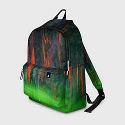Рюкзак Абстрактный зелёный туман и красная краска, цвет: 3D-принт