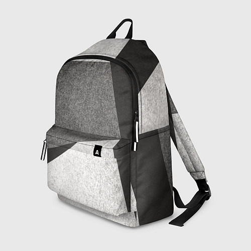 Рюкзак Белые и серые полосы на поверхности с блёстками / 3D-принт – фото 1