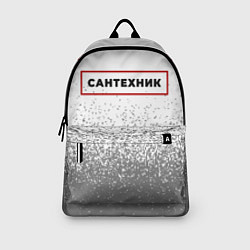 Рюкзак Сантехник - в красной рамке на светлом, цвет: 3D-принт — фото 2