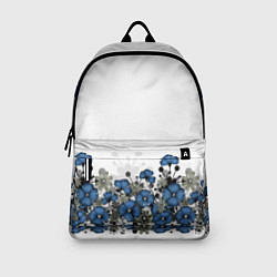 Рюкзак Синий цветочный узор -кайма, цвет: 3D-принт — фото 2