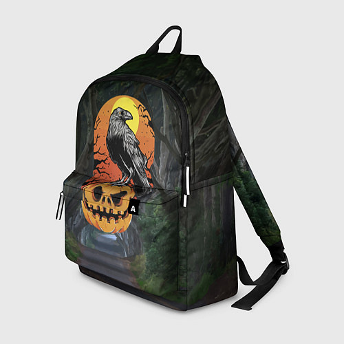 Рюкзак Ворон, сидящий на тыкве - Halloween / 3D-принт – фото 1