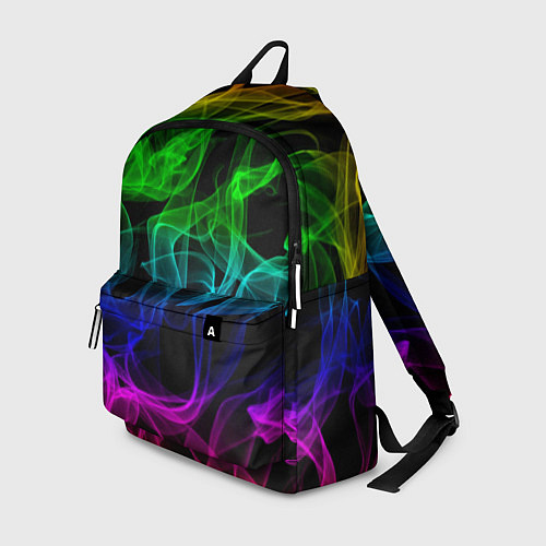 Рюкзак Разноцветный неоновый дым / 3D-принт – фото 1
