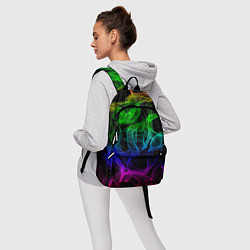 Рюкзак Разноцветный неоновый дым, цвет: 3D-принт — фото 2