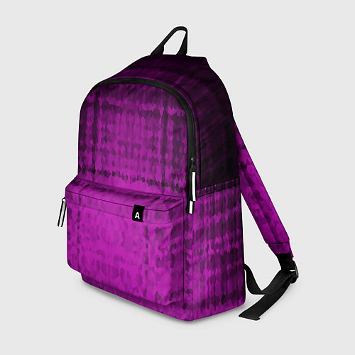Рюкзак Абстрактный мозаичный черно - пурпурный узор / 3D-принт – фото 1