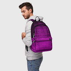 Рюкзак Абстрактный мозаичный черно - пурпурный узор, цвет: 3D-принт — фото 2