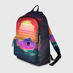 Рюкзак Синтвейв неоновые горы на закате, цвет: 3D-принт