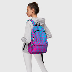 Рюкзак Фиолетовые и синие квадратики, цвет: 3D-принт — фото 2