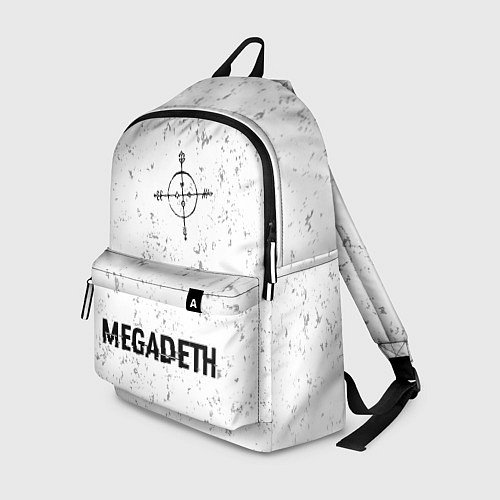 Рюкзак Megadeth glitch на светлом фоне: символ, надпись / 3D-принт – фото 1