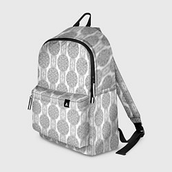 Рюкзак Бело -серый дамасский восточный узор, цвет: 3D-принт