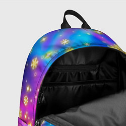 Рюкзак Снежинки и звезды - яркие цвета, цвет: 3D-принт — фото 2