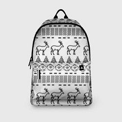 Рюкзак Черно-белый узор с оленями, цвет: 3D-принт — фото 2