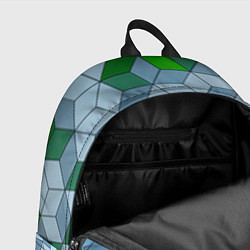 Рюкзак Зелёные и серые абстрактные кубы с оптической иллю, цвет: 3D-принт — фото 2