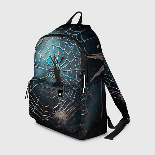 Рюкзак Halloween - паутина на фоне мрачного неба / 3D-принт – фото 1