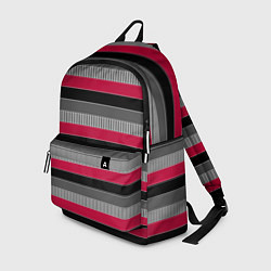 Рюкзак Красно-черный полосатый современный узор, цвет: 3D-принт