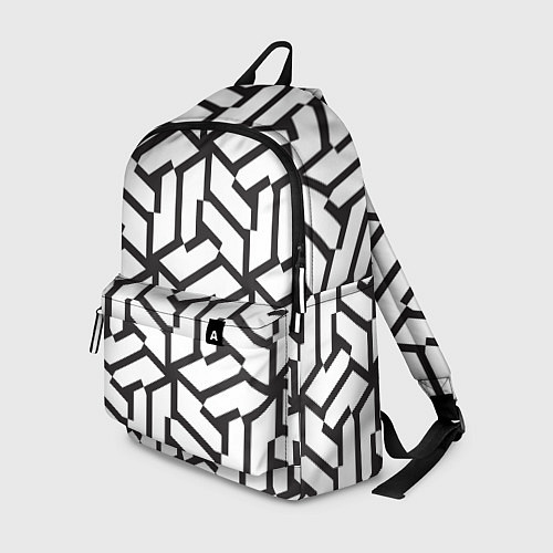 Рюкзак Чёрно-белый бесконечный лабиринт / 3D-принт – фото 1