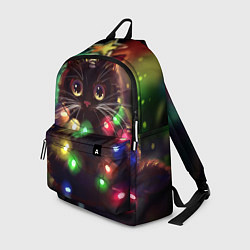Рюкзак Новый Год Кот, цвет: 3D-принт