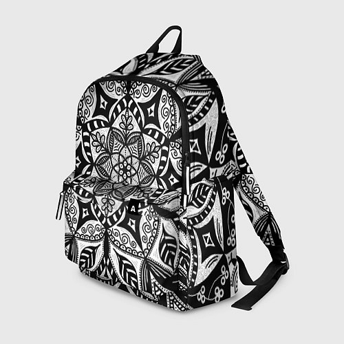 Рюкзак Черно-белая мандала / 3D-принт – фото 1