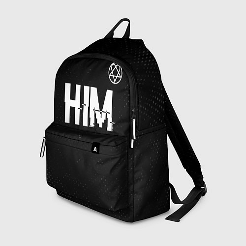 Рюкзак HIM glitch на темном фоне: символ сверху / 3D-принт – фото 1
