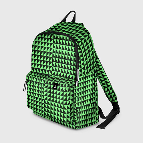 Рюкзак Чёрно-зелёная оптическая иллюзия / 3D-принт – фото 1