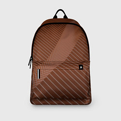 Рюкзак Абстрактные белые линии на коричневом паттерне, цвет: 3D-принт — фото 2
