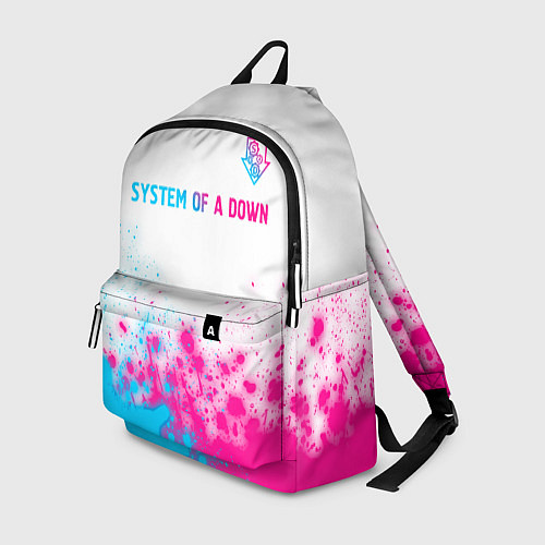 Рюкзак System of a Down neon gradient style: символ сверх / 3D-принт – фото 1