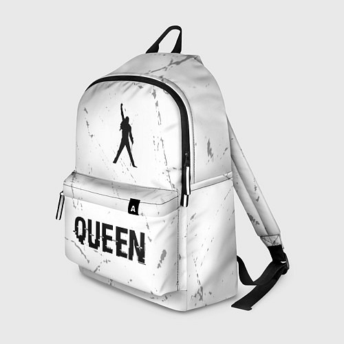Рюкзак Queen glitch на светлом фоне: символ, надпись / 3D-принт – фото 1