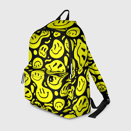 Рюкзак Кислотный желтый смайлик / 3D-принт – фото 1