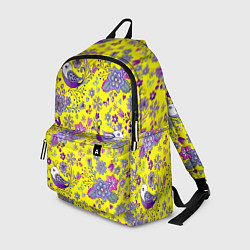 Рюкзак Птички и цветы на желтом, цвет: 3D-принт