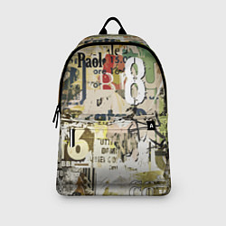 Рюкзак Восьмёрка на фоне рваных афиш, цвет: 3D-принт — фото 2