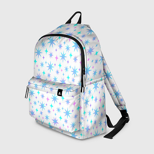 Рюкзак Разноцветные звезды на белом фоне / 3D-принт – фото 1