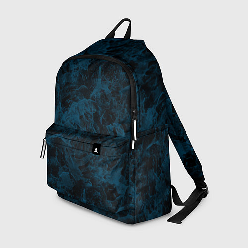 Рюкзак Синий и черный мраморный узор / 3D-принт – фото 1