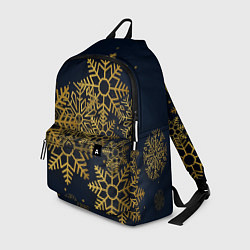Рюкзак Золотые снежинки, цвет: 3D-принт