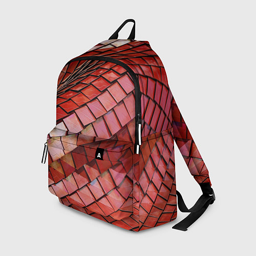 Рюкзак Красный паттерн из металлических блоков / 3D-принт – фото 1