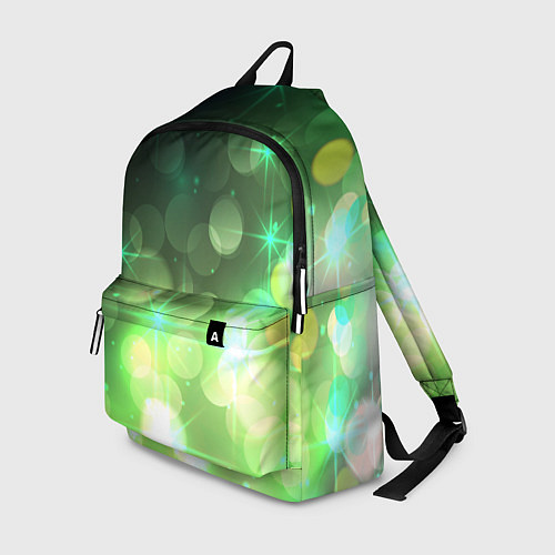 Рюкзак Неоновый зеленый блеск и черный фон / 3D-принт – фото 1