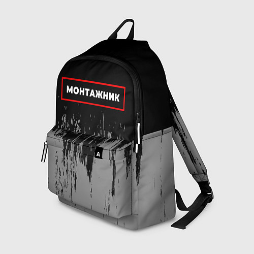 Рюкзак Монтажник - в красной рамке на темном / 3D-принт – фото 1