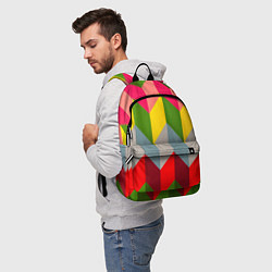 Рюкзак Разноцветный ромбический абстрактный паттерн, цвет: 3D-принт — фото 2