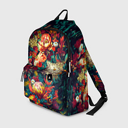 Рюкзак Цветочный паттерн с цветами и листьями, цвет: 3D-принт