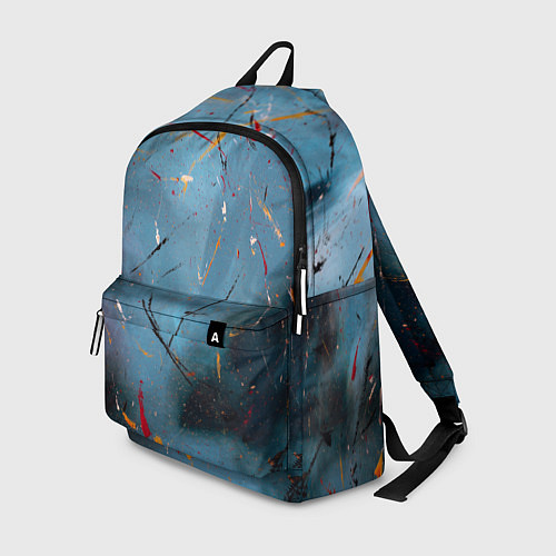Рюкзак Тёмно-синий абстрактный туман и краски / 3D-принт – фото 1