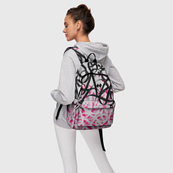 Рюкзак Черно-розовая каллиграфия, цвет: 3D-принт — фото 2