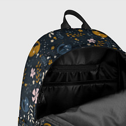 Рюкзак Растительный паттерн с котиками, цвет: 3D-принт — фото 2