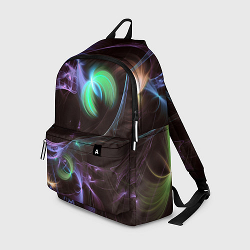 Рюкзак Магические фиолетовые волны и цветные космические / 3D-принт – фото 1