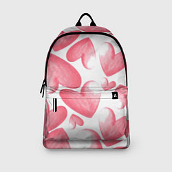 Рюкзак Розовые акварельные сердца - паттерн, цвет: 3D-принт — фото 2