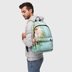 Рюкзак Светло-синий цветочный паттерн, цвет: 3D-принт — фото 2