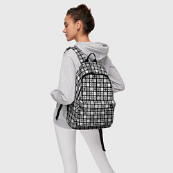 Рюкзак Черно-белый геометрический мелкий узор, цвет: 3D-принт — фото 2