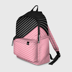 Рюкзак Узор в черную и розовую полоску, цвет: 3D-принт